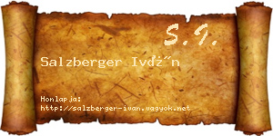 Salzberger Iván névjegykártya